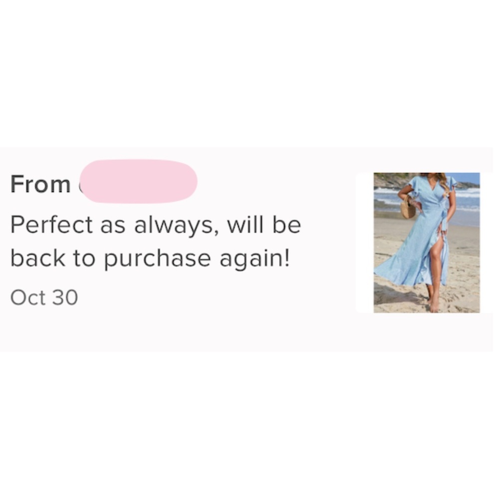 Boho Light Blue Floral Dress  V neck Ruffle Hem Ankle Length, A Line Wrap Style - Picture 8 of 8
